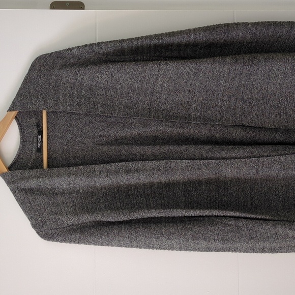 Nic+Zoe Long Line Cotton Blend Minimalist gray open front cardigan Office Career - Picture 2 of 8